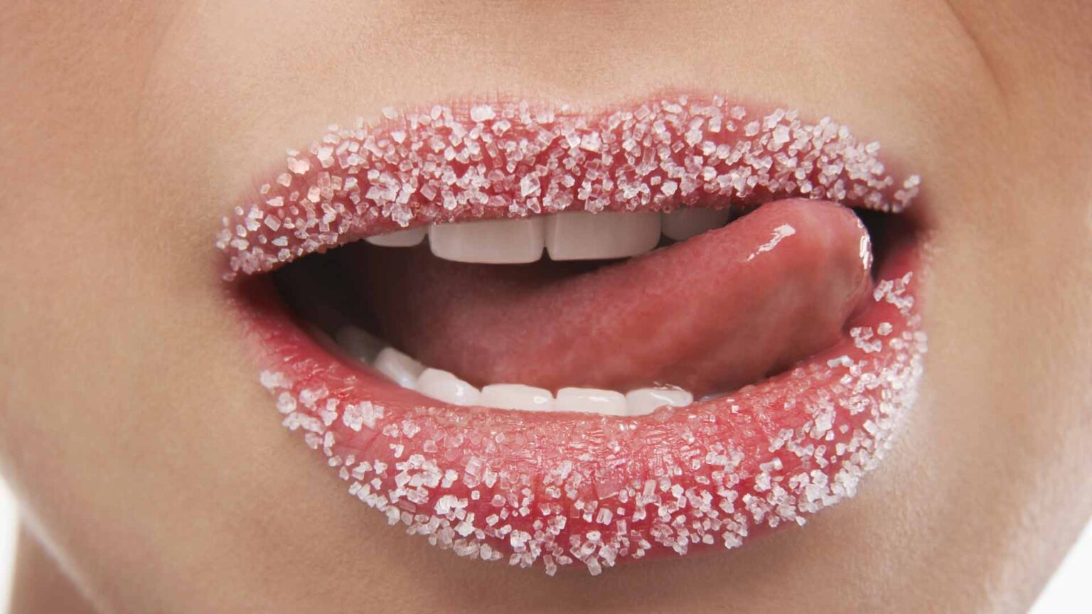 Close-up shot of lips sprinkled with sugar. insulin sensitivity nmn