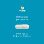 Wonderfeel 500 mg NMN capsule, size 00, dimensions 23.4mm x 8.56mm.